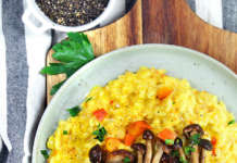 Risotto di zucca con funghi