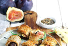 Rotolini di pane, fichi e formaggio
