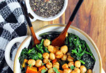 Spinaci con ceci e zucca