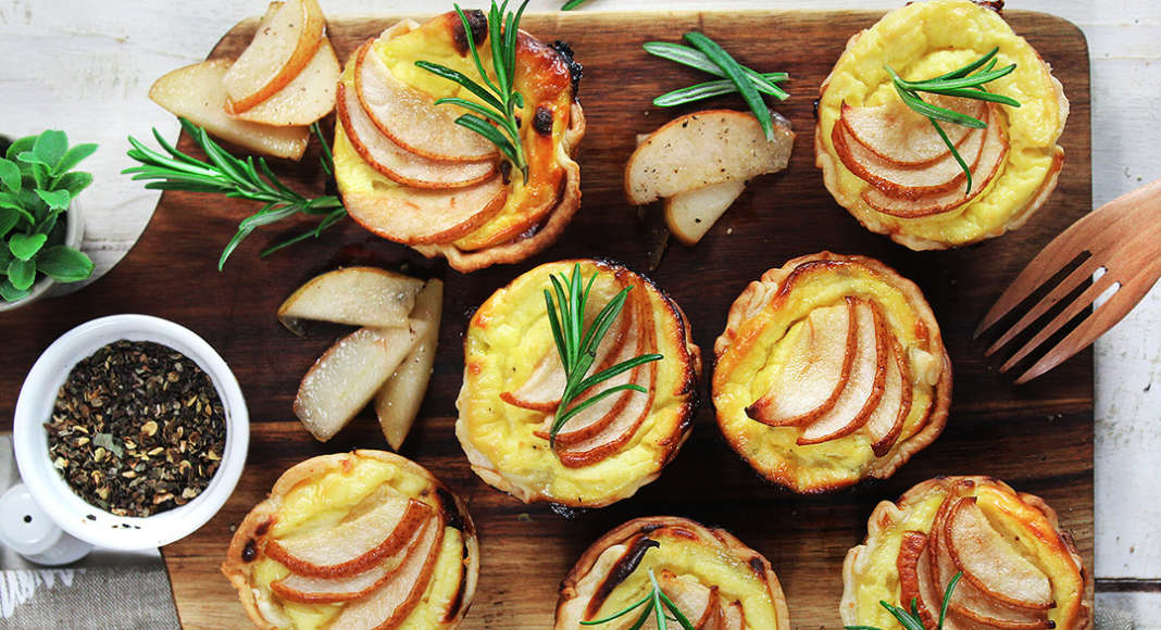 Mini quiche caprino e pere