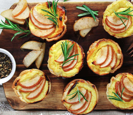 Mini quiche caprino e pere