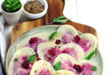 Ravioli cinesi cuore di barbabietola