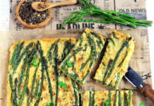 Focaccia di ceci con asparagi