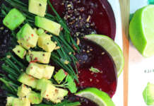 Carpaccio di barbabietola, agretti e avocado