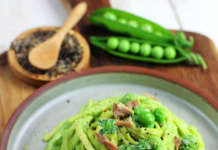 Pasta in crema di piselli