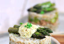 Tortino di riso e quinoa con asparagi