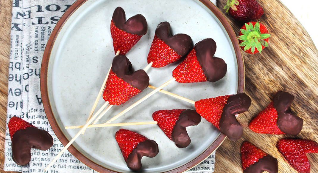 Fragole cuore di cioccolato