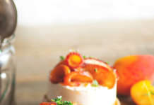 Cheesecake fredde di farro e pesche