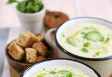 Crema fredda di patate e cetrioli