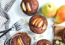 Muffin cioccolato, nocciole e pere