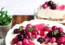 Cheesecake con avena, mascarpone e uva