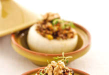 Cipolle con lenticchie e noci al curry