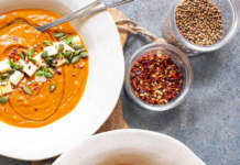 Crema di zucca e lenticchie con toma piemontese