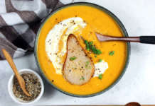 Vellutata vegan di porri e zucca