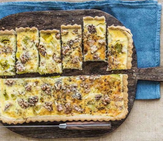 Quiche di porri alle noci