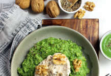 Risotto spinaci con salsa di noci