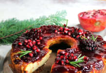 Cheesecake di Natale al melograno