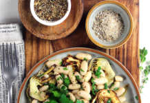 Fagioli cannellini e carciofi in padella