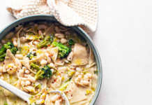 Minestra di fagioli, broccoletti e maltagliati integrali