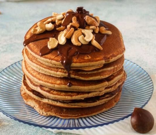 Pancakes alle castagne con cioccolato fondente