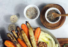 Purè su lenticchie con carote arrosto