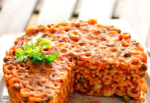 Timballo di anelletti con piselli alla siciliana