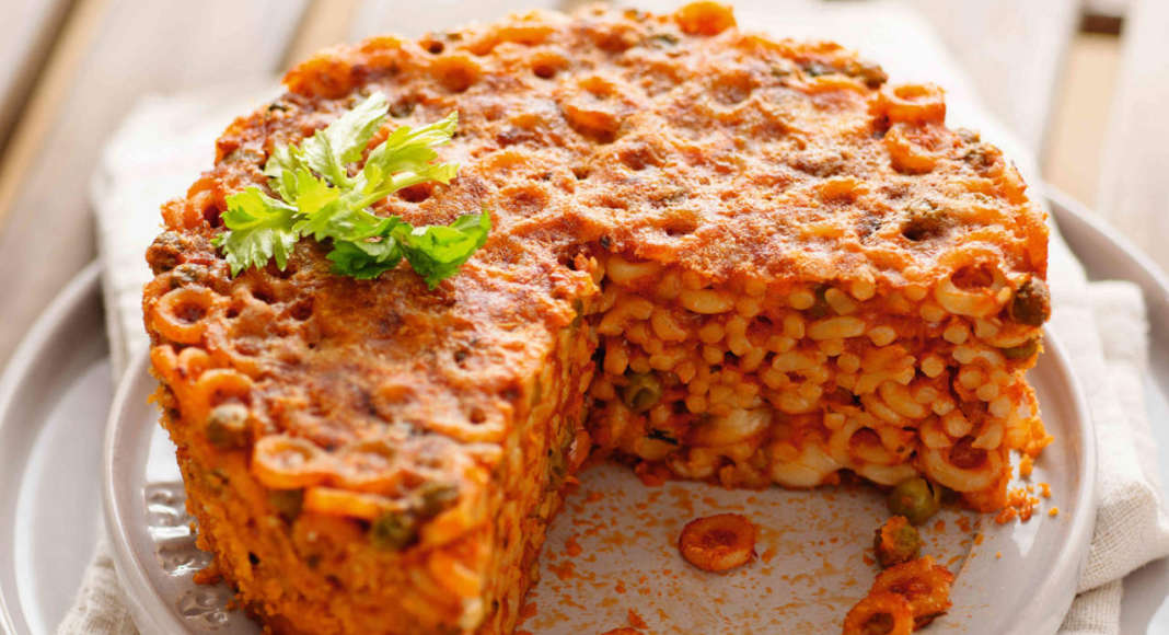 Timballo di anelletti con piselli alla siciliana