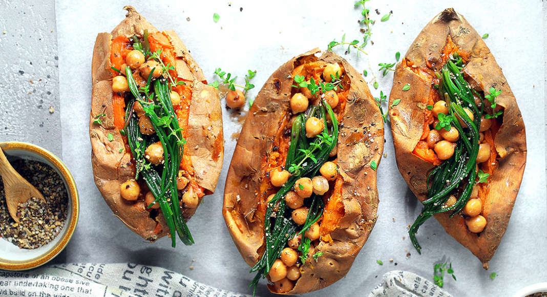 Patate arancioni ripiene