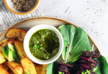 Spiedini kebab di barbabietola arrostita