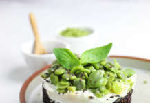 Riso venere con formaggio e fave