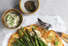 Tortino croccante di patate con asparagi selvatici