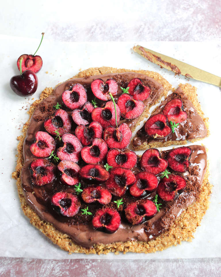 Torta senza cottura cioccolato e ciliegie