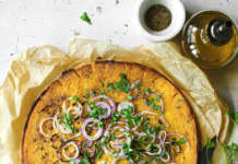 Farinata con cipolle rosse e prezzemolo