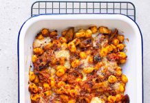 Gnocchetti gratinati in salsa di funghi porcini e lenticchie