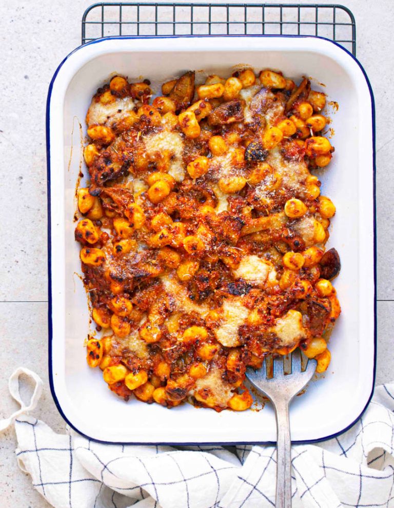 Gnocchetti gratinati in salsa di funghi porcini e lenticchie