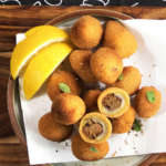 Olive all'ascolana vegetariane con lenticchie e provolone