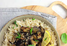 Riso al limone con melanzane