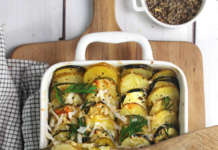 Teglia di zucchine, patate e mozzarella