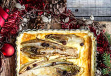 Quiche di indivia belga all'uvetta