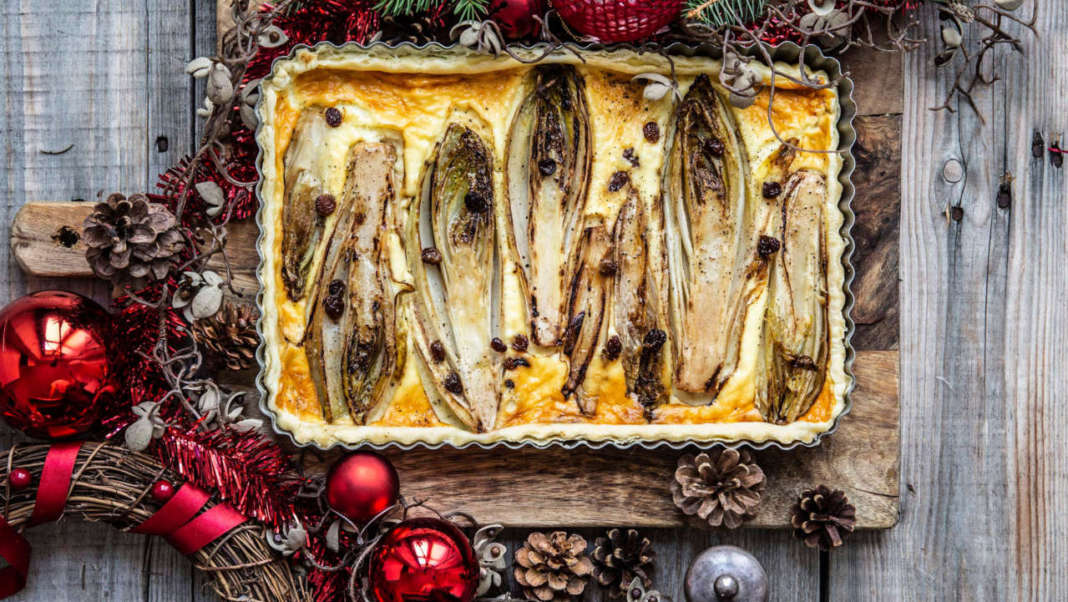 Quiche di indivia belga all'uvetta