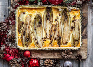 Quiche di indivia belga all'uvetta