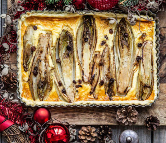 Quiche di indivia belga all'uvetta