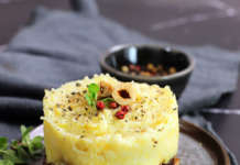 Tortino di funghi e purè