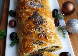 Strudel di verza, scarola, crescenza e olive Strudel di verza, scarola, crescenza e olive