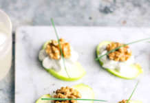 Tartine di mela verde, gorgonzola e noci