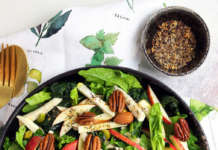 Insalata di spinaci, sedano rapa, mele e noci