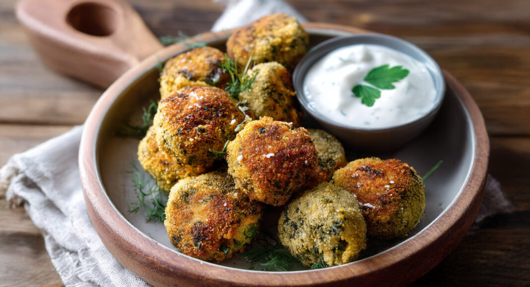 Crocchette di patate e cicoria con crema di kefir