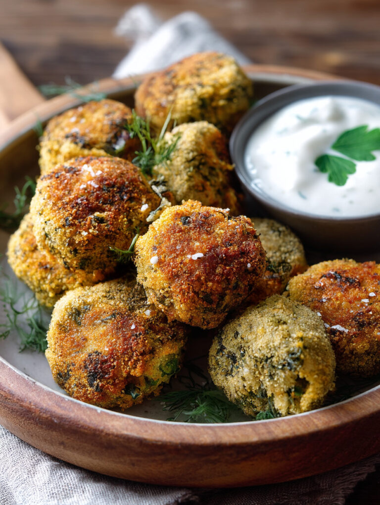 Crocchette di patate e cicoria con crema di kefir