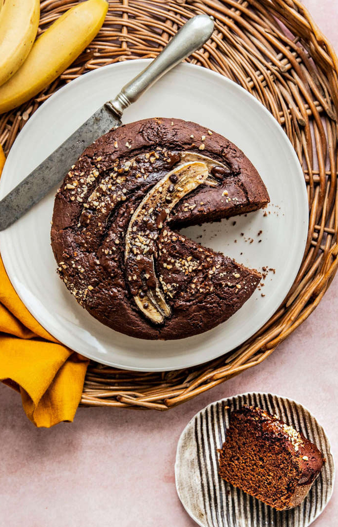Torta al cacao con banana e avocado