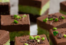 Cremino di fave e pistacchi ai due cioccolati